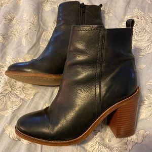 Women’s black and brown heeled boots